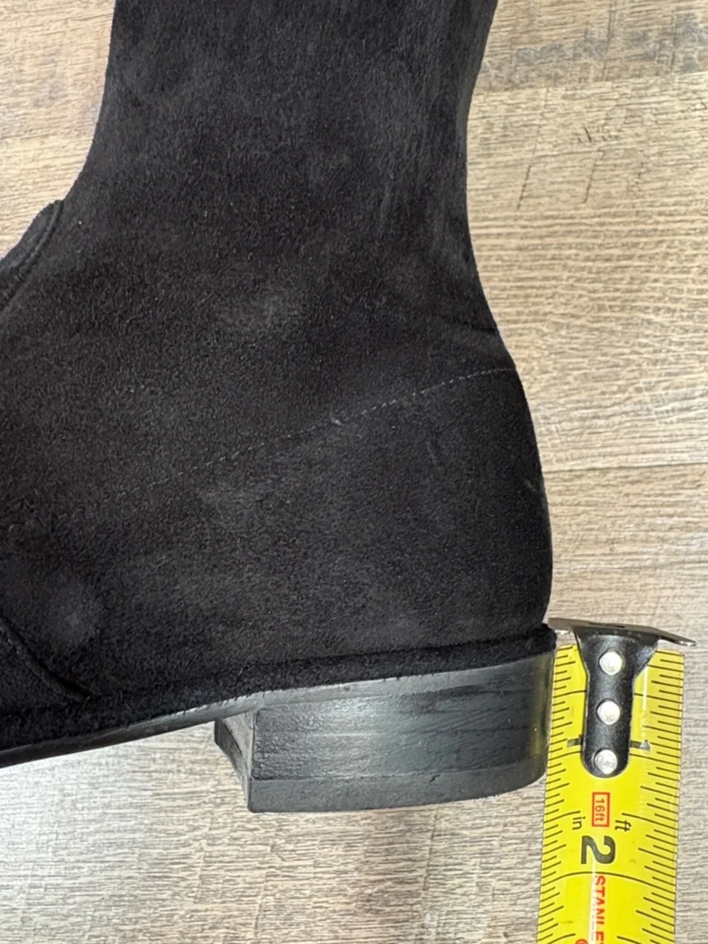 Stuart Weitzman Lowland Over-the-Knee Boots Black Suede Size 7.5